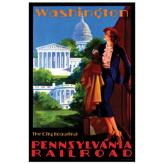 Washington - Pennsylvania Railroad - Vintage Travel Poster (8x12Inches(US/CANonly))