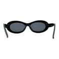 thumbnail image 4 of Womens Oval Thick Plastic Mod Fashion Plastic Sunglasses All Black, 4 of 4