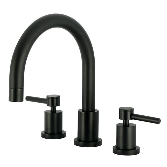 Kingston Brass KS8320DL Concord Two-Handle Deck Mount Roman Tub Faucet, Matte Black