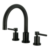 Kingston Brass KS8320DL Concord Two-Handle Deck Mount Roman Tub Faucet, Matte Black