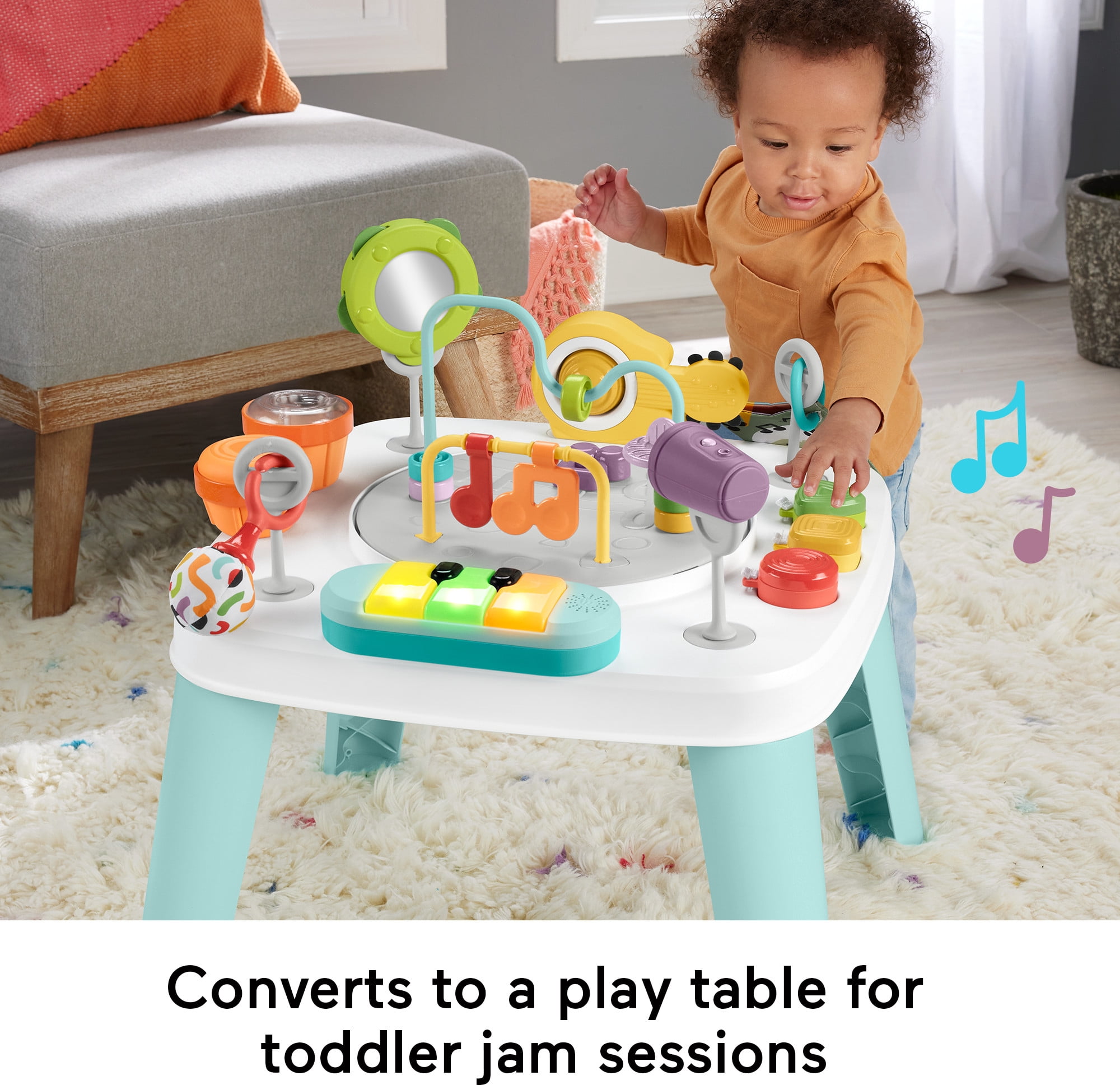 Fisher-Price 3-in-1 Hit Wonder Baby Activity Center & Toddler Play Table with Music & Lights