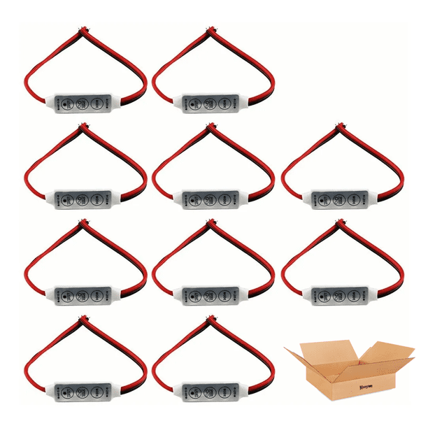 Set Controlador Dimmer BloosomDe 3 Botones Para Tiras O Modulos Led Rojo Con Negro