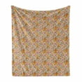 thumbnail image 1 of Floral Soft Flannel Fleece Throw Blanket, Spring Theme Flowers Pattern with Birds and Hearts, Cozy Plush for Indoor and Outdoor Use, 50" x 60", Apricot Multicolor, by Ambesonne, 1 of 5