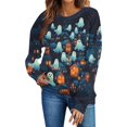 thumbnail image 6 of VKOYWKM Womens Sweatshirt Halloween Spooky Ghost Pumpkin Graphic Sweatshirt Crewneck Long Sleeve Fall Sweatshirt Casual Holiday Party Pullover, 6 of 8