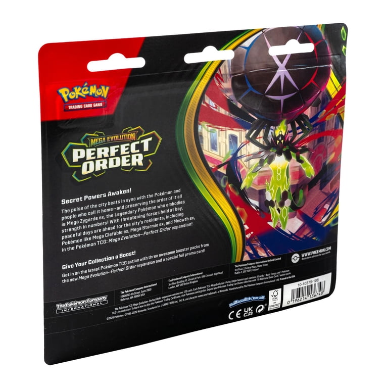 Pokemon Trading Card Games Mega Evolutions 3 Perfect Order 3Pk Blister -  Walmart.com