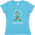 thumbnail image 3 of Inktastic Autism Special Education Teacher Ribbon Women's V-Neck T-Shirt, 3 of 5