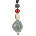 thumbnail image 2 of Keychain Pendant Delicate Vintage Small Round Porcelain Beads Keychain Pendant for DIY Key Ring, 2 of 3