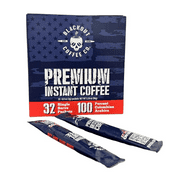 Blackout Coffee Colombian Arabica Instant Coffee, Strong Aromatic, Fresh Roasted in the USA, Premium Coffee Single Serve Packets, 32 Count