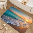 thumbnail image 3 of 1pc Beach at Sunset Absorbent Non-Slip Bathroom Thickened Flannel Rug Decor,Soft,Quick Drying,Suitable For Indoor/outdoor Use,Bathrooms,Bedrooms,Kitchens,Terrace,Laundry Rooms,16"x24", 3 of 9