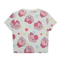 thumbnail image 7 of Kirby Character & Stars All-Over Print Women's White Crew Neck Short Sleeve Baby Tee-XXL, 7 of 7