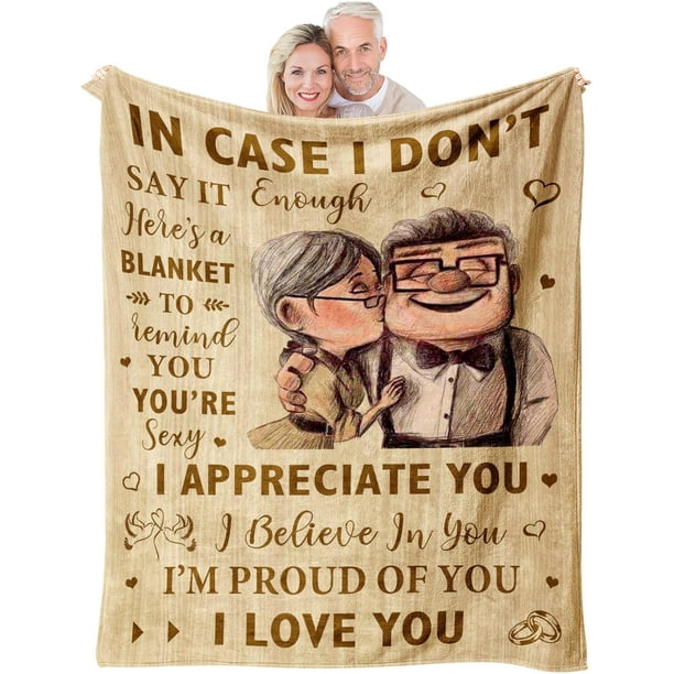 LHSHID Wedding Anniversary Engagement Gifts for Her Couples Blanket Couple Gifts Anniversary Birthday Gifts for Women Men Husband Boyfriend Girlfriend I Love You Romantic Gifts Blanket 50"x60"