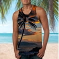 thumbnail image 2 of outfmvch tank top for men spring summer casual beach printed sleeveless tank womens tops grey, 2 of 5
