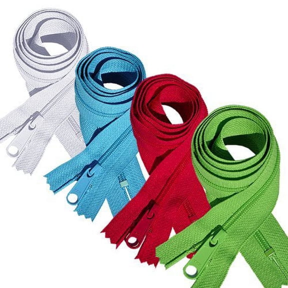 YKK #4.5 Handbag Zipper 20” with Extra-long Pull Slider ~ Closed Bottom ~ Assortment of Colors (25 Zippers/pack)