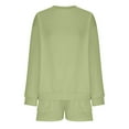 thumbnail image 5 of Wancir Women 2 Piece Outfits Sweatsuit Oversized Sweatshirt Lounge Sets 2024 Fashion Long Sleeve Shorts Matching Sets with Pockets, 5 of 6