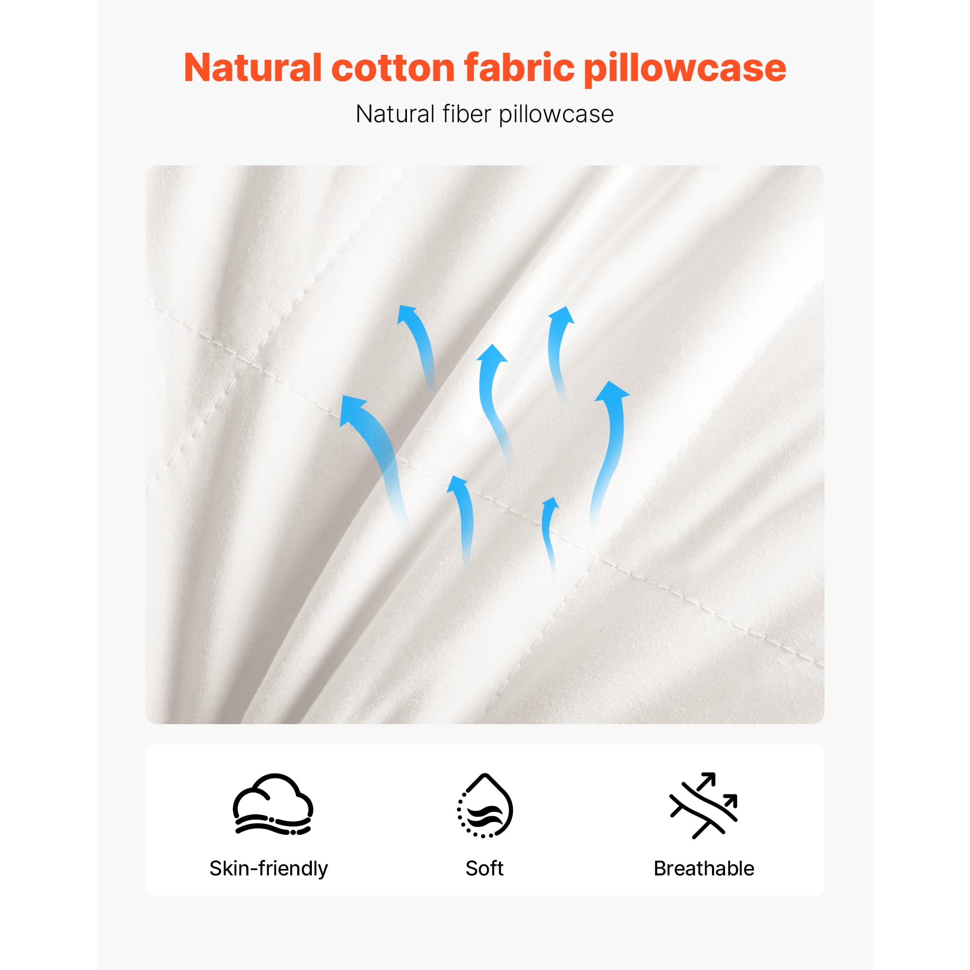 KFFKFF Set of 2 King Size Bed Pillows with Premium Down Alternative Filling, Designed for Comfort and Support, Suitable for Back, Stomach, and Side Sleepers, Ideal for Home or Hotel Bedding, White