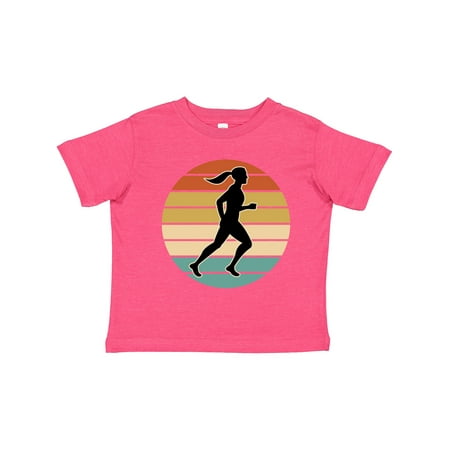 

Inktastic Running Retro Sunset Female Runner Gift Toddler Toddler Girl T-Shirt