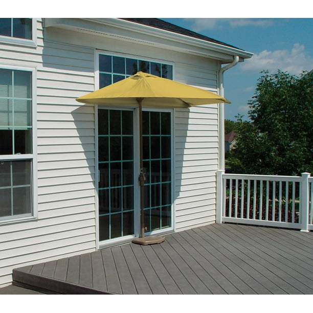 9 Half Canopy Patio Market Umbrella Yellow Sunbrella Walmart Com Walmart Com