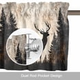thumbnail image 6 of Vintage Forest Deer Kitchen Curtain Valances for Windows Farmhouse Short Curtains, Rustic Country Wildlife Woodland Rod Pocket Valance Curtain for Bedroom Cafe Living Room 42"x12", 6 of 8