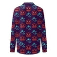 thumbnail image 5 of Femmes Causal Zip Pull Col Manches Longues Sweatshirts Halloween Print Activewear Veste de Course Vin XL, 5 of 5