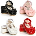 thumbnail image 5 of Baby Girl Shoes Non Slip Soft Sole PU Leather Infant Toddler Mary Jane Flats First Walker Crib Dress Oxford Shoes 3-18 Months, 5 of 6