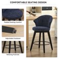 thumbnail image 3 of Set of 2 Comfortable Chenille Upholstered Swivel Bar Stools with Wide Backrest for Dining Room and Kitchen Island, 3 of 7