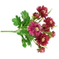 thumbnail image 3 of Artificial Chrysanthemum Bouquet Simulation Flower Table Centerpiece Floral Decor Home Office Fake Flower, Rose Red, 3 of 10