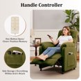 thumbnail image 6 of Miniyam Plush Power Recliner in Green, 7-Zone Body Support & Silent Recline with Memory Remote for Bedroom, 6 of 12