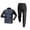 Navy@GC@, variant on Mens Workout Outfits Patchwork Color Long Sleeve Running T-Shirts Pant Set for Men Breathable Summer Tracksuit