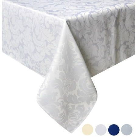 

Tektrum 70 X 70 inch 70 X70 Square Damask Jacquard Tablecloth Table Cover - Waterproof/Spill Proof/Stain Resistant/Wrinkle Free/Heavy Duty- Great for Banquet Parties Dinner Wedding (White)