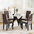 thumbnail image 5 of Costway Modern Upholstered Dining Chair Set of 2 Rubber Wood Legs with Padded Seat Dark Brown, 5 of 10