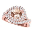 thumbnail image 1 of Mauli Jewels Rings for Women 1.10 Carat Splint Shank Interwined Design Diamond And Moragnite Ring 4-prong 14k Rose Gold, 1 of 6