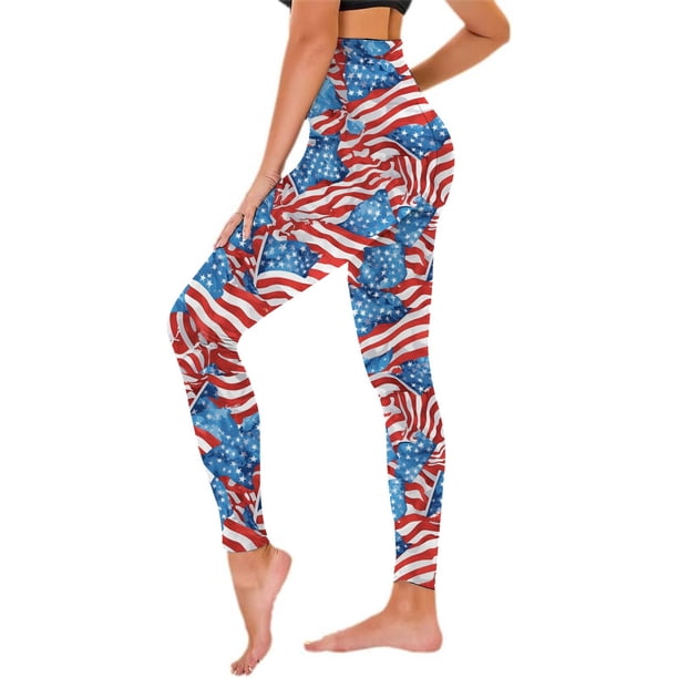 MKLEKYY Leggings deportivos para mujer, Día de la Independencia, 4 de julio, para yoga, correr, gimnasio, yoga, mallas de compresión, yoga, correr, fitness. 4021