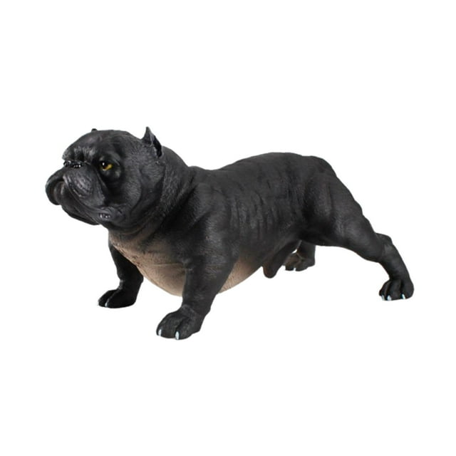 Estatua de perro, figura de cachorro, escultura, regalo, decoración de escritorio, realista. Negro