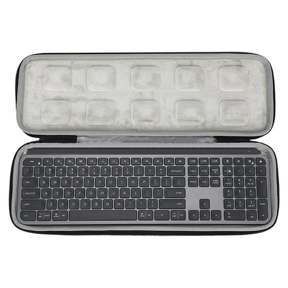 Vacemry Keyboard Storage Case, Portable EVA Hard Shell Storage Case for Logitech MX Keys Advanced Keyboard, Shockproof Dustproof Travel Carrying Box with Soft Interior and Hand Strap,