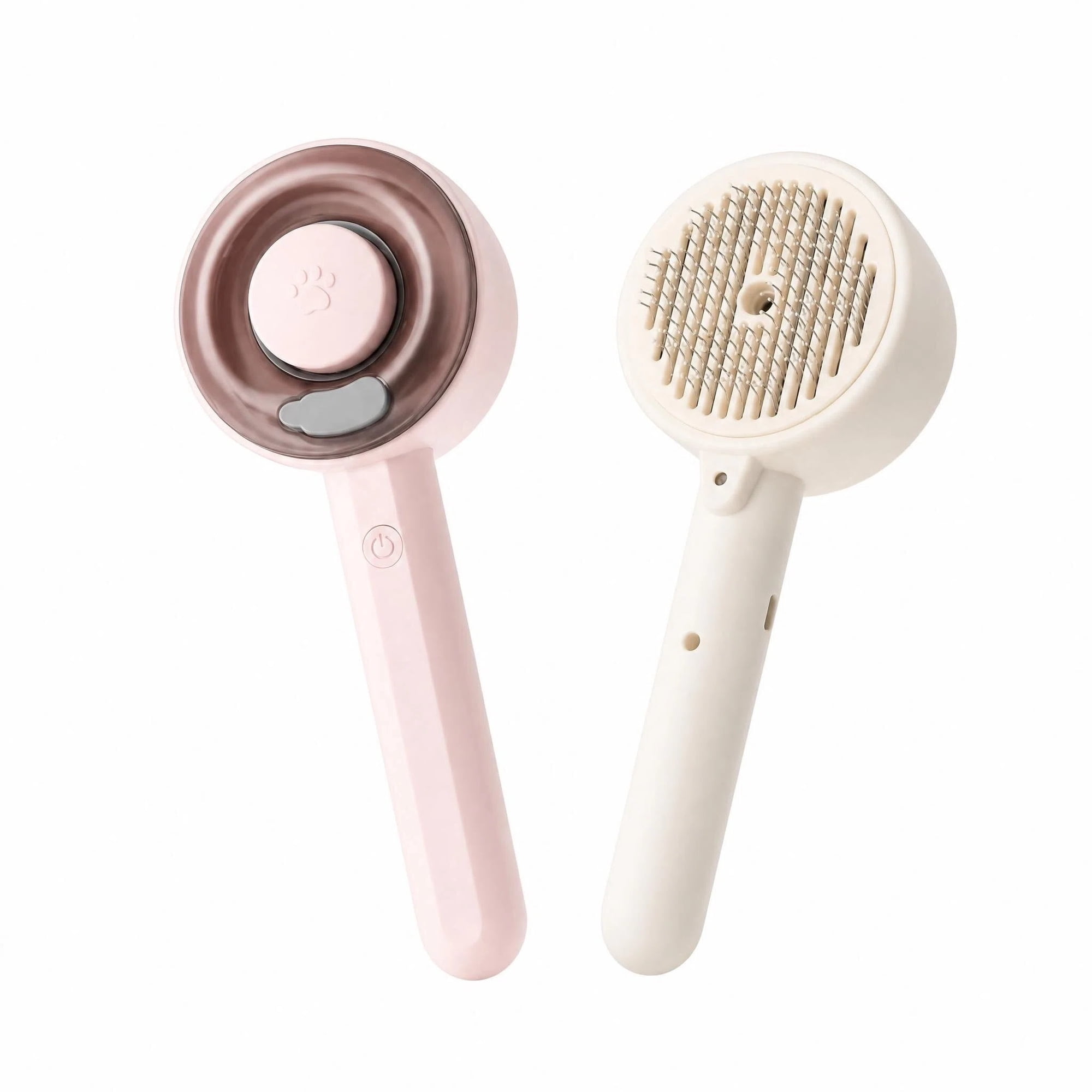2-in-1 Mist Sprayer Electric Pet Grooming Brush for Dogs & Cats Pink & Cream