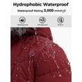 thumbnail image 7 of Wantdo Women's Long Coat Insulated Winter Jacket Waterproof Outerwear Coat with Hood Wine Red XL, 7 of 7