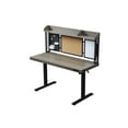 thumbnail image 2 of KOWO 55" K305 Electric Height Adjustable Standing Desk with Back Board and Drawer, Grey Oak/Black, 2 of 7