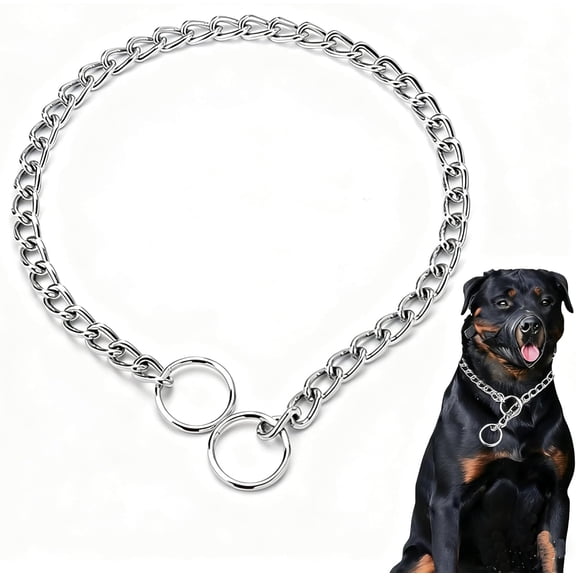Chain Dog Training Choke Collar,Adjustable Stainless Steel Chain Slip Collar,Dog Training Collar Chain Slider Collar Resistant Metal Chain,Suitable For Small Medium And Large Dogs