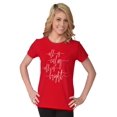 thumbnail image 4 of Christmas All Is Calm and Bright Womens Slim Fit Graphic Tee Brisco Brands L, 4 of 5