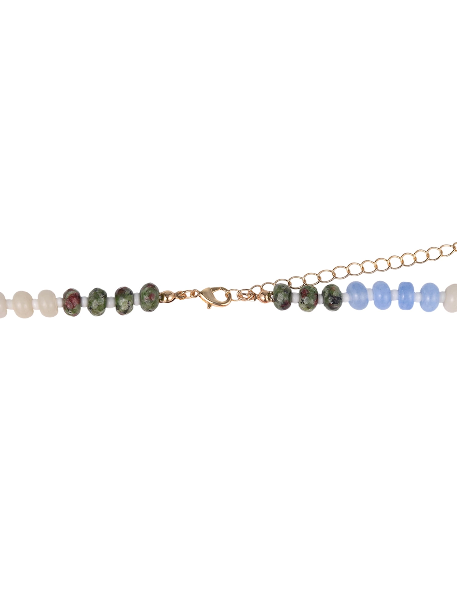 Time and Tru Goldtone Multicolored Bead Initial "M" Necklace