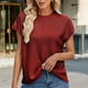 thumbnail image 5 of Fiudx Ofertas Flash Del Día Suéter Informal de Manga Corta con Hombros Descubiertos y Manga Corta con Cuello Redondo a La Moda para Mujer, 5 of 6