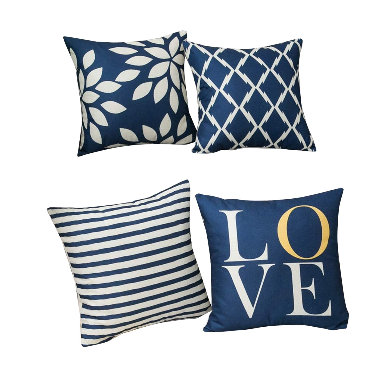 Nunubee Cotton Linen Cushion Cover 18X18 Pillowcase Throw Pillow Case Sofa Decoration Feather 1