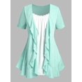 thumbnail image 1 of Camiseta Talla Extra Volantes y Lazo Frontal Rosegal  Camisetas tallas grandes, 1 of 5