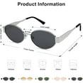 thumbnail image 2 of KWATE Retro Oval Sunglasses for Women Men Trendy Sun Glasses Classic Shades UV400 Protection, 2 of 5