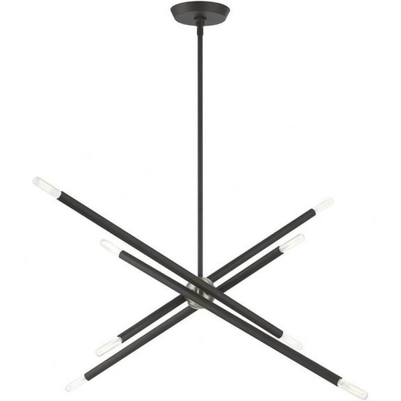 Industrial Farmhouse Eight Light Chandelier-Scandinavian Gray Finish Bailey Street Home 218-Bel-4829206