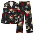 thumbnail image 6 of Tnhcen Women's Cartoon Dog Paw Pattern Long Sleeve Pajamas Set 2 Pieces Button-Down Nightwear Home Clothes Set S-2XL, 6 of 6