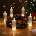 thumbnail image 4 of Luz De Una Vela Juego De 4 Velas Led De Cristal Con Luz Blanca Cálida Para Decoración Romántica De Dormitorio O Mesa, Transparentes Rkxzt, 4 of 7
