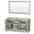 thumbnail image 3 of Wyndham Collection Sheffield 59" Mirror Wood Double Bathroom Vanity in White, 3 of 7