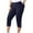 Dark Blue, variant on Abomasnow Women's Plus Size Capri Pants Slim Fit Elastic Waist Stretch Knee Length Pants Soft Wrinkle Free Pull On Capris S-5XL