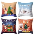 thumbnail image 1 of Fiudx Ofertas Flash Del Día Funda De Almohada Con Estampado Navideño, Funda De Cojín De Poliéster Para Sofá Y Coche, Decoración Del Hogar, 4 Uds., 1 of 5